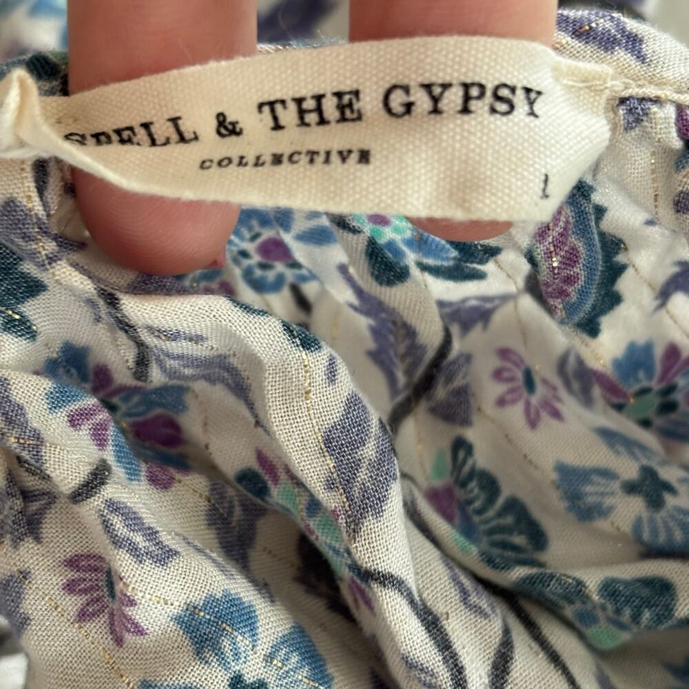 Spell & The Gypsy Collective Dahlia Tunic Dress in dusty blue EUC SZ L - Picture 7 of 10
